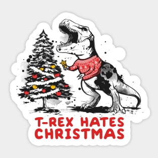 T-rex hates christmas Sticker